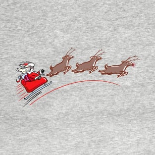 Santa Speeding across the skies T-Shirt